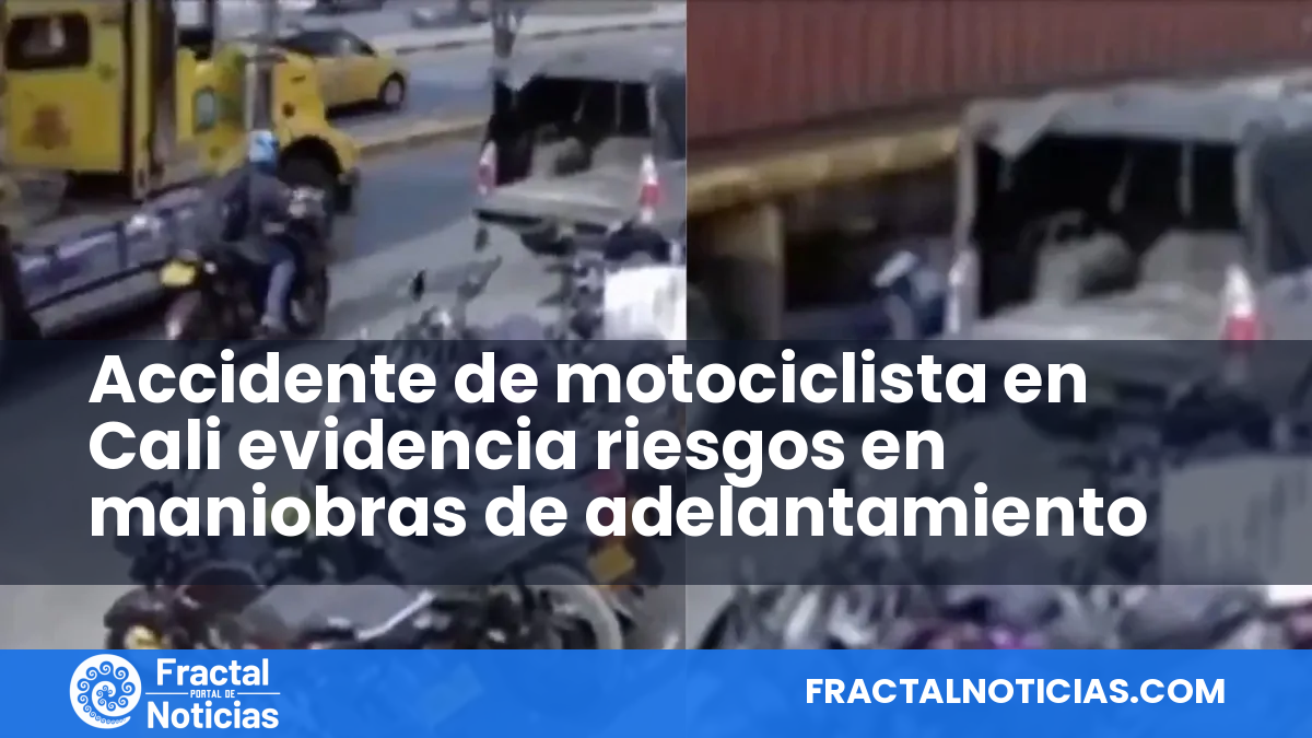 Accidente de motociclista en Cali evidencia riesgos en maniobras de adelantamiento — Fractal Noticias