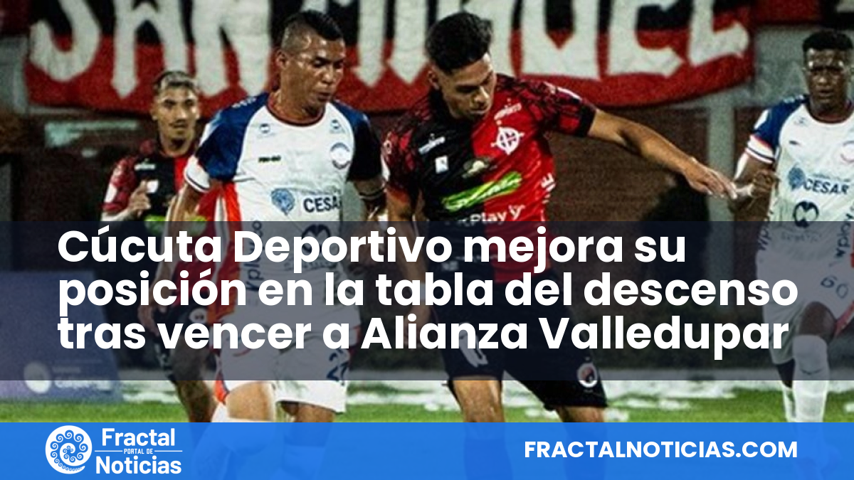 Cúcuta Deportivo mejora su posición en la tabla del descenso tras vencer a Alianza Valledupar — Fractal Noticias