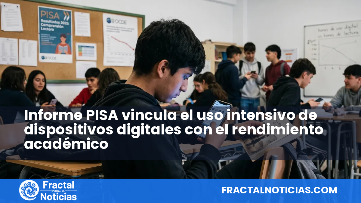 Informe PISA vincula el uso intensivo de dispositivos digitales con el rendimiento académico — Fractal Noticias