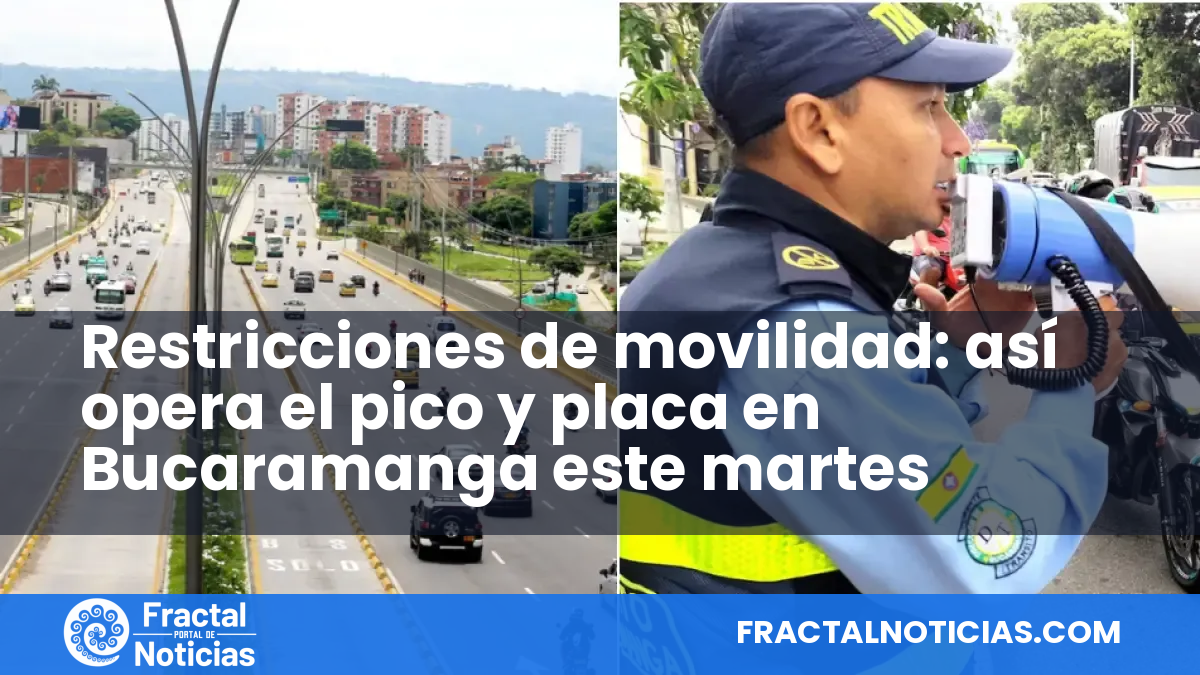Restricciones de movilidad: así opera el pico y placa en Bucaramanga este martes — Fractal Noticias